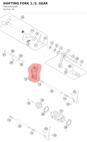 Diagram preview: SHIFTING FORK  1./3. GEAR (76434003000)