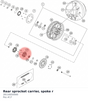Diagram preview: Rear sprocket carrier, spoke r (28110050000)
