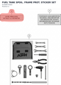 Diagram preview: FUEL TANK SPOIL. FRAME PROT. STICKER SET (61908074000)