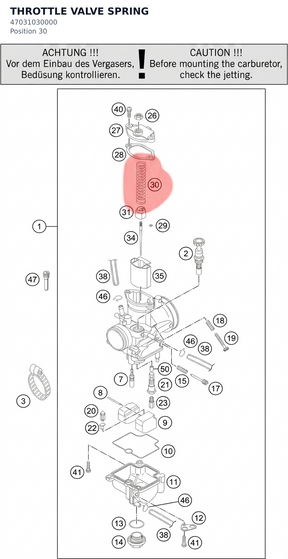 Diagram preview: THROTTLE VALVE SPRING (47031030000)
