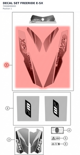 Diagram preview: DECAL SET FREERIDE E-SX (70008099000)