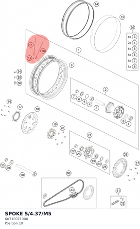 Diagram preview: SPOKE 5/4.37/M5 (60310071000)