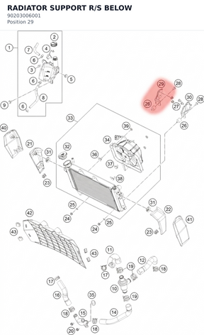 Diagram preview: RADIATOR SUPPORT R/S BELOW (90203006001)