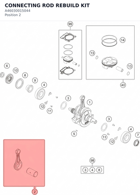 Diagram preview: CONNECTING ROD REBUILD KIT (A46030015044)