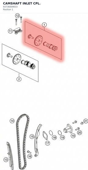 Diagram preview: CAMSHAFT INLET CPL. (93736009033)