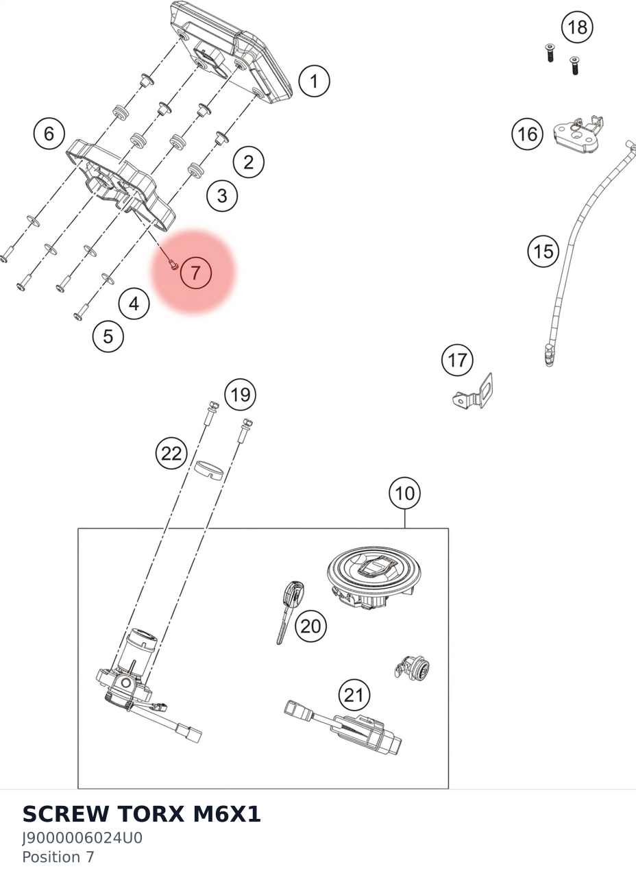 Diagram preview: SCREW TORX M6X1 (J9000006024U0)