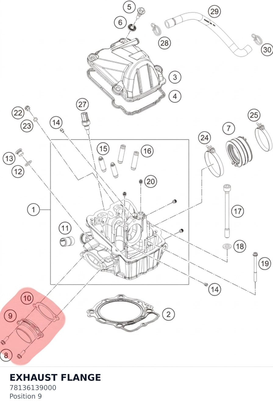 Diagram preview: EXHAUST FLANGE (78136139000)