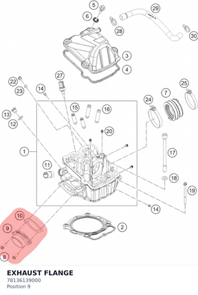 Diagram preview: EXHAUST FLANGE (78136139000)