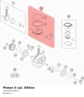 Diagram preview: Piston II cpl. D95nn (79530507000 II)