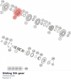 Diagram preview: Sliding 5th gear (79433515100)