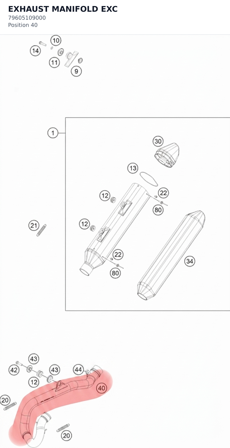 Diagram preview: EXHAUST MANIFOLD EXC (79605109000)