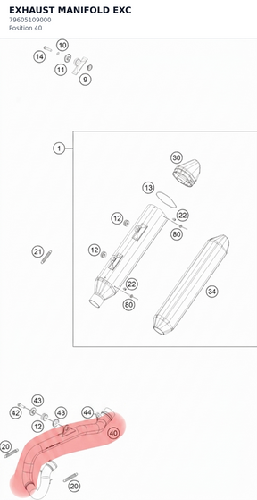 Diagram preview: EXHAUST MANIFOLD EXC (79605109000)