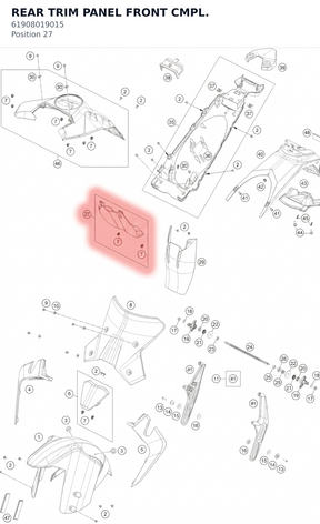 Diagram preview: REAR TRIM PANEL FRONT CMPL. (61908019015)