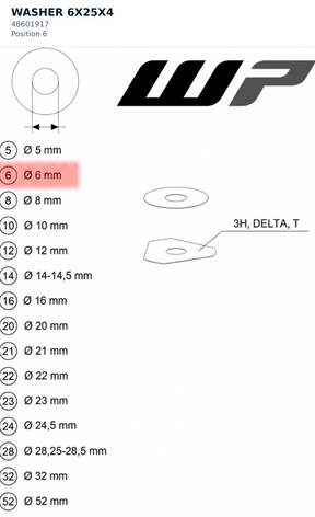 Diagram preview: WASHER 6X25X4 (48601917)