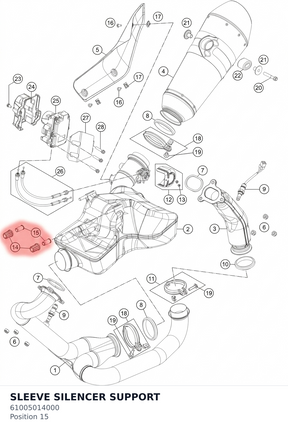 Diagram preview: SLEEVE SILENCER SUPPORT (61005014000)