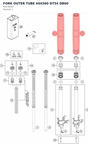 Diagram preview: FORK OUTER TUBE 44X560 DT54 DB60 (43578142)