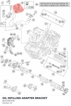 Diagram preview: OIL INFILLING ADAPTER BRACKET (60312967040)