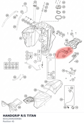 Diagram preview: HANDGRIP R/S TITAN (60312009200KBA)