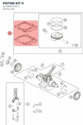 Diagram preview: PISTON KIT II (61730007010 II)