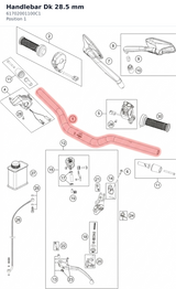 Diagram preview: Handlebar Dk 28.5 mm (61702001100C1)
