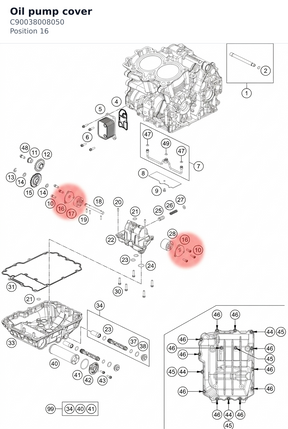 Diagram preview: Oil pump cover (C90038008050)