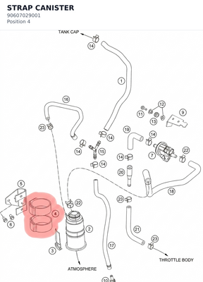 Diagram preview: STRAP CANISTER (90607029001)