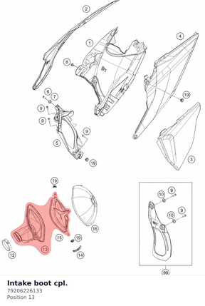 Diagram preview: Intake boot cpl. (79206226133)