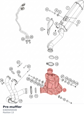 Diagram preview: Pre-muffler (63605050100)
