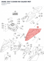 Diagram preview: DUKE 250 T.COVER RH SILVER MET (93008051000BH)