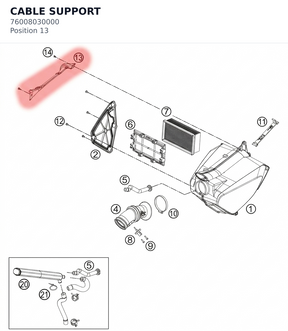 Diagram preview: CABLE SUPPORT (76008030000)
