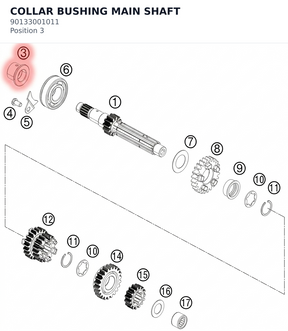 Diagram preview: COLLAR BUSHING MAIN SHAFT (90133001011)