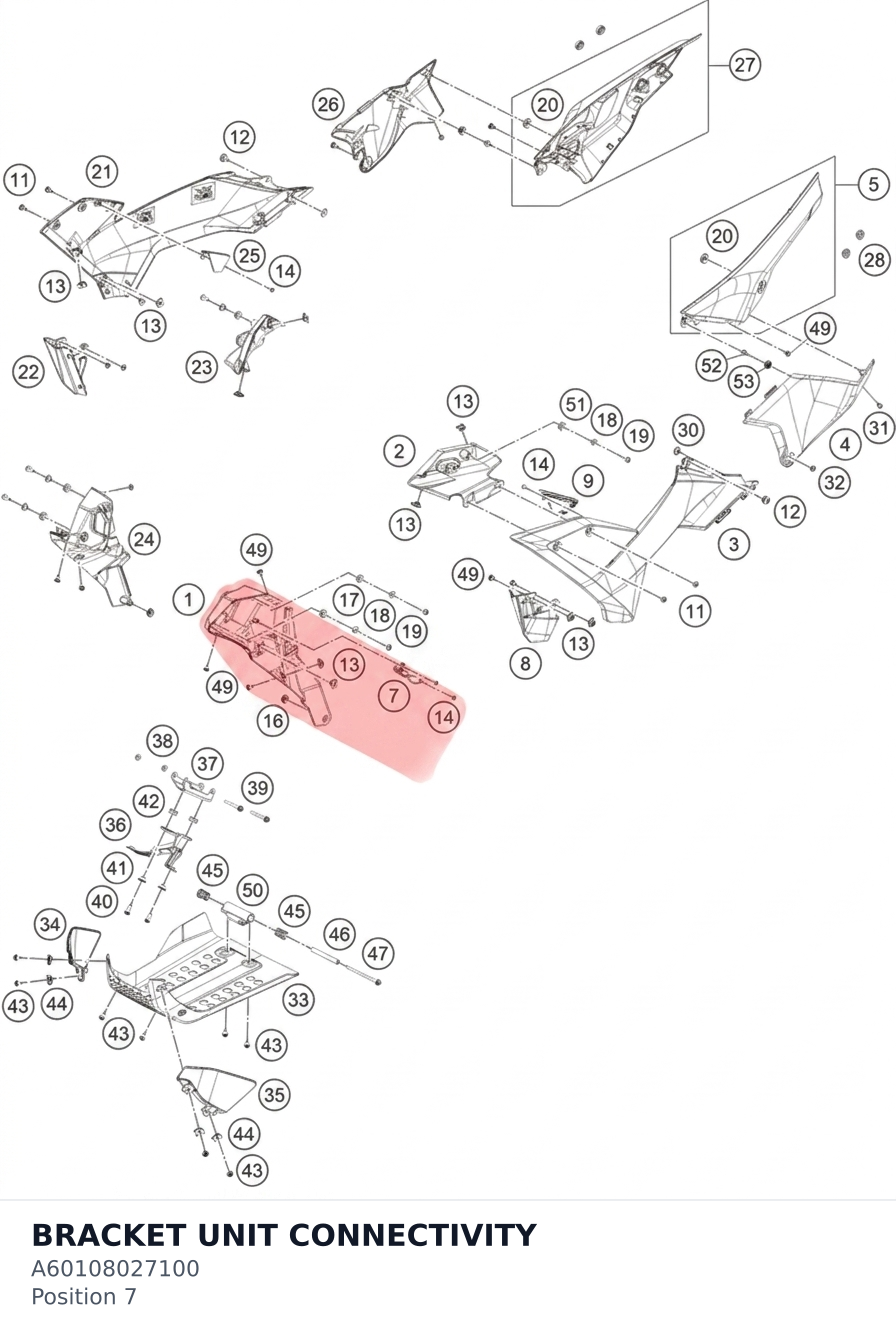 Diagram preview: BRACKET UNIT CONNECTIVITY (A60108027100)