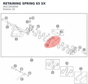 Diagram preview: RETAINING SPRING 65 SX (46113018000)