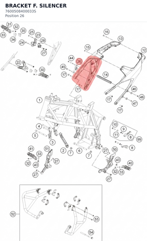 Diagram preview: BRACKET F. SILENCER (7600508400033S)