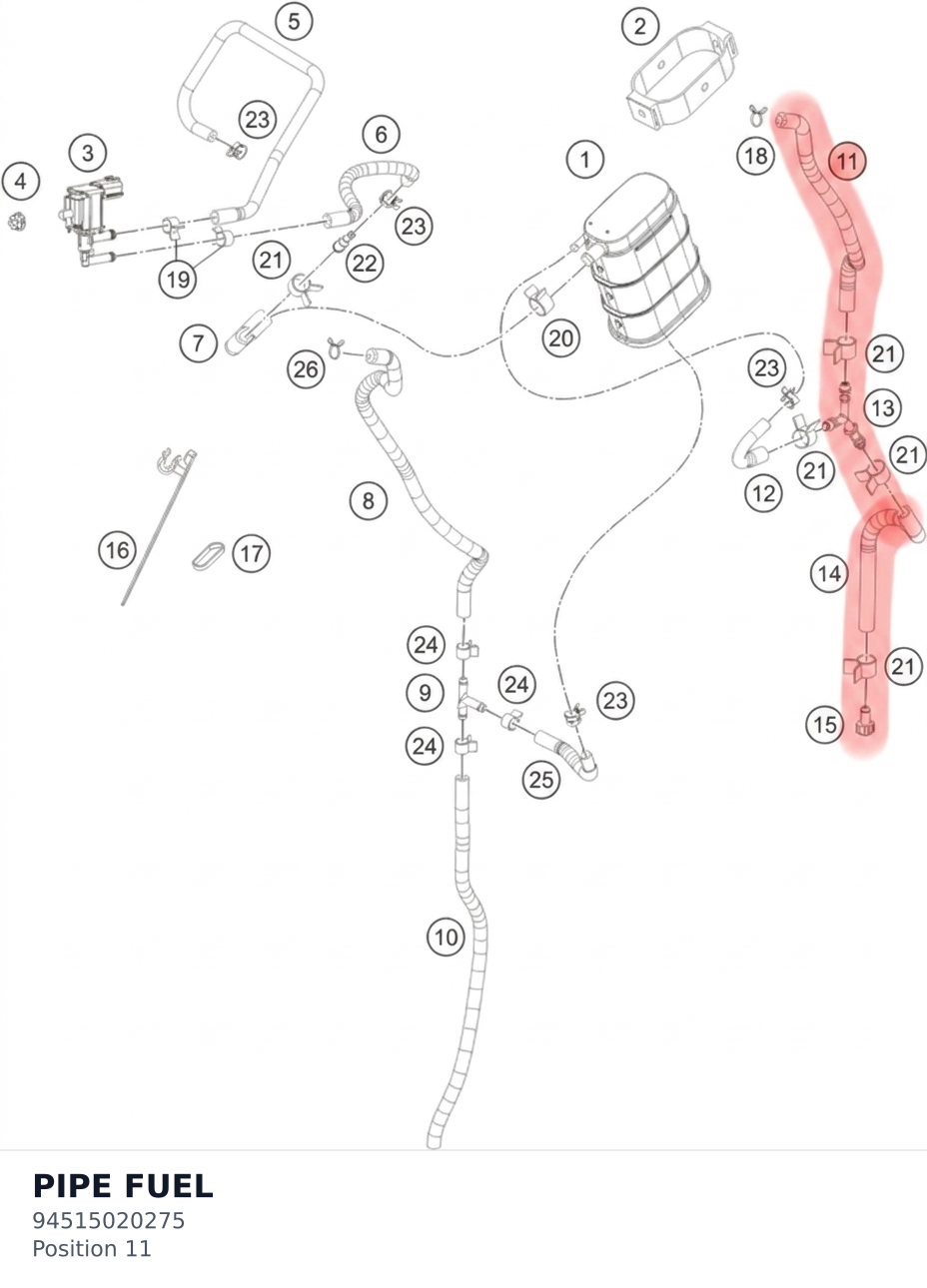Diagram preview: PIPE FUEL (94515020275)