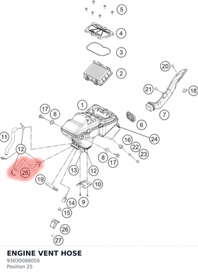 Diagram preview: ENGINE VENT HOSE (93030088050)