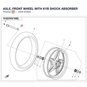 AXLE, FRONT WHEEL product image