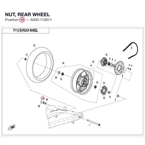 NUT, REAR WHEEL product image