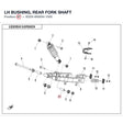 LH BUSHING, REAR FORK SHAFT product image