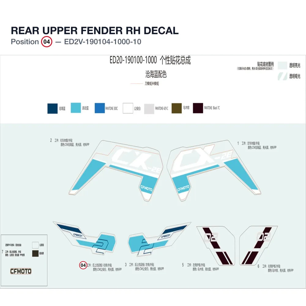 REAR UPPER FENDER RH DECAL product image