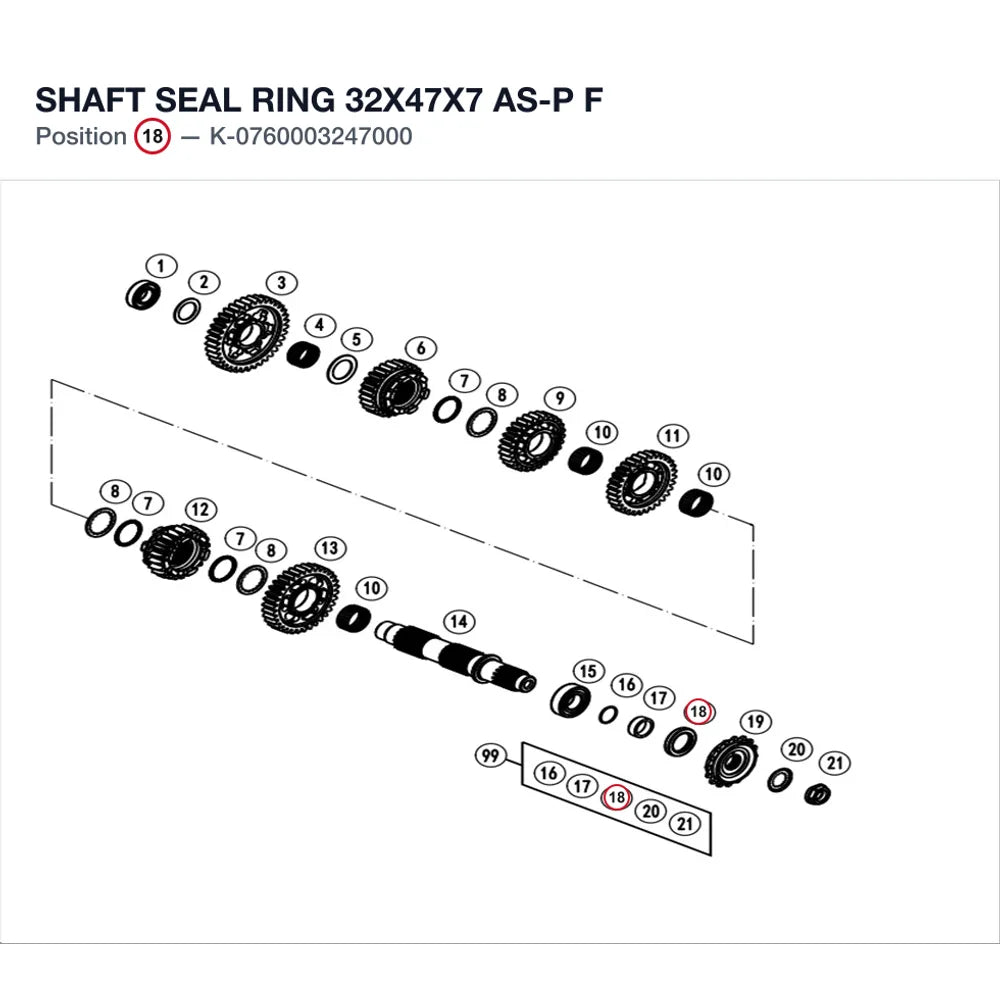 SHAFT SEAL RING 32X47X7 AS-P F product image