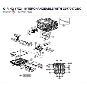 O-RING 17X2 - INTERCHANGEABLE WITH C0770170200 product image