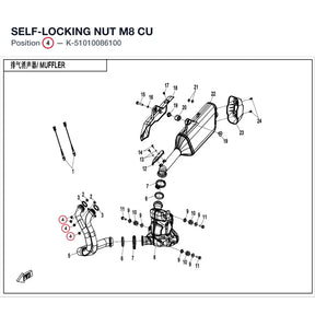 SELF-LOCKING NUT M8 CU product image