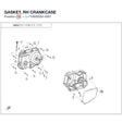 GASKET, RH CRANKCASE product image