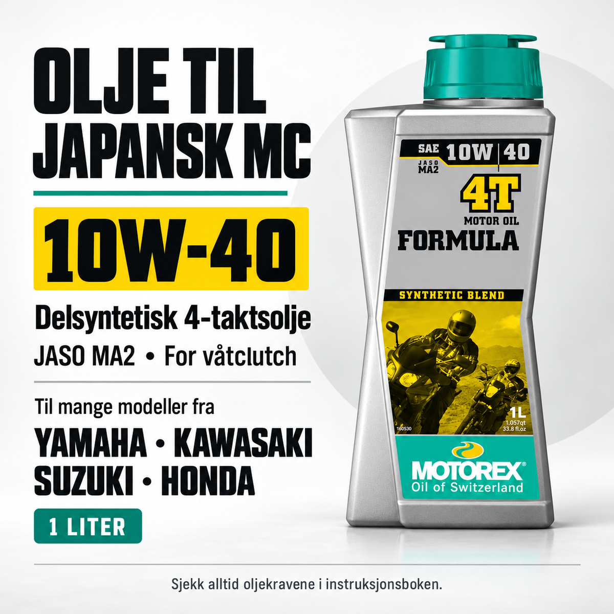 Motorex Formula 4T 10W-40 – Motorolje til japanske motorsykler