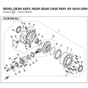 BEVEL GEAR ASSY, REAR GEAR CASE REPL BY Q510-330010-00001 product image