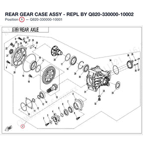 REAR GEAR CASE ASSY - REPL BY Q820-330000-10002 product image