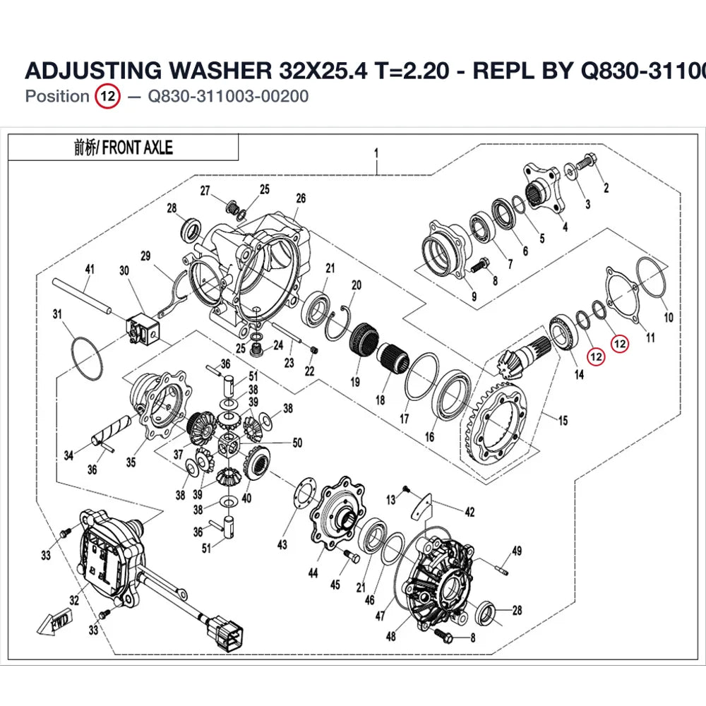 ADJUSTING WASHER 32X25.4 T=2.20 - REPL BY Q830-311003-00201 product image
