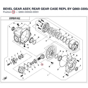 BEVEL GEAR ASSY, REAR GEAR CASE REPL BY Q860-3300A0-00002 product image