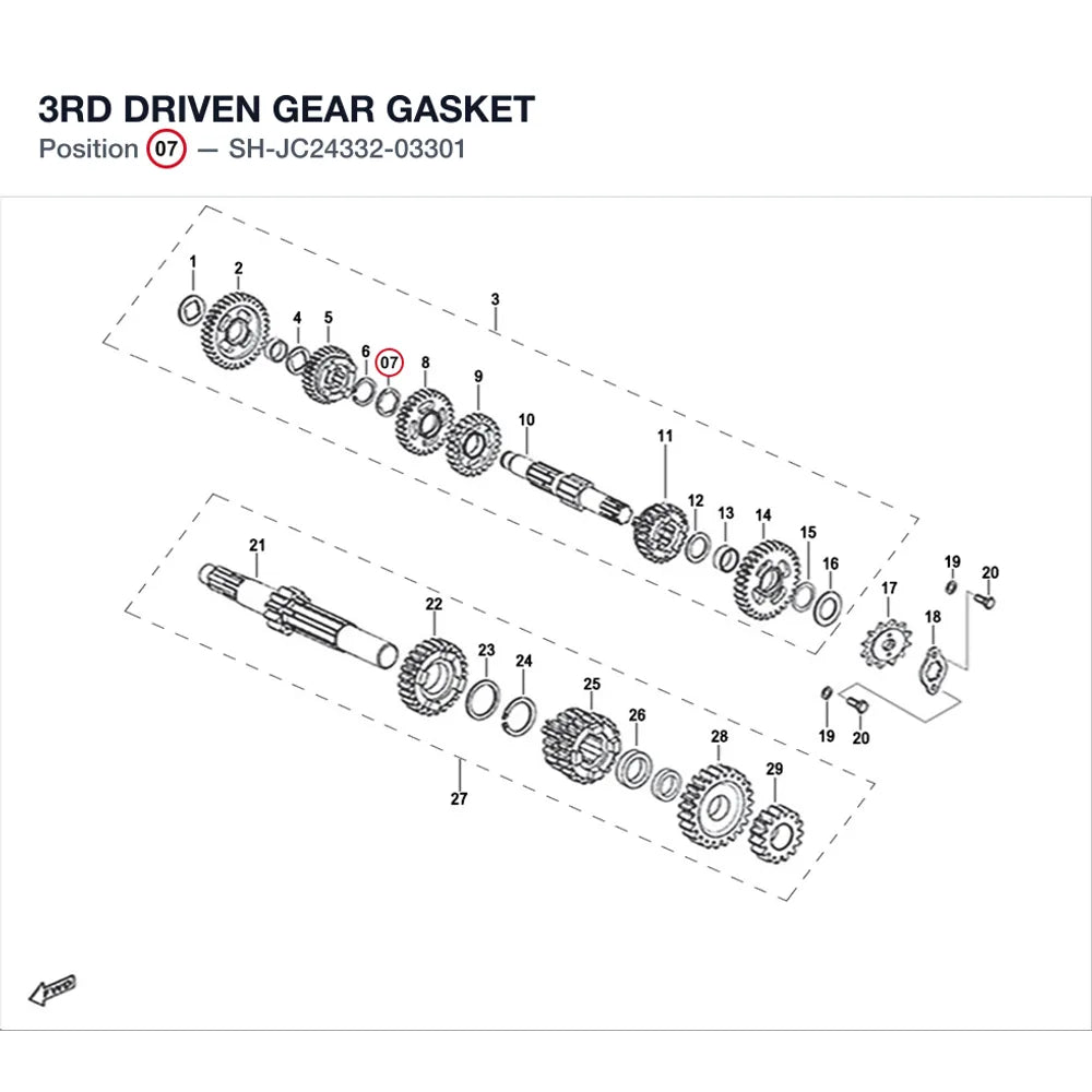 3RD DRIVEN GEAR GASKET product image
